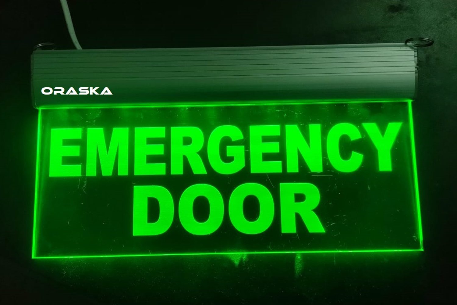 ORASKA Emergency Clear Exit Sign Light SparkPro A-33 Emergency Door 14 by 8 inch