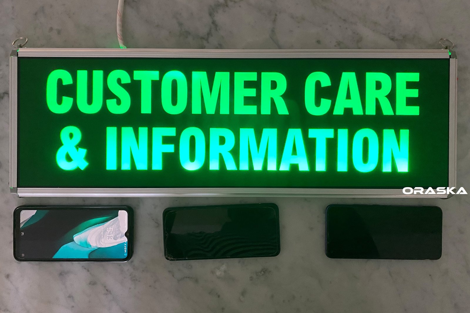 ORASKA SparkPro G-2616 TERA–Emergency Sign Light, 7W Dual Side, 24x8 inch, Green Letters, UL NFPA, Bangladesh