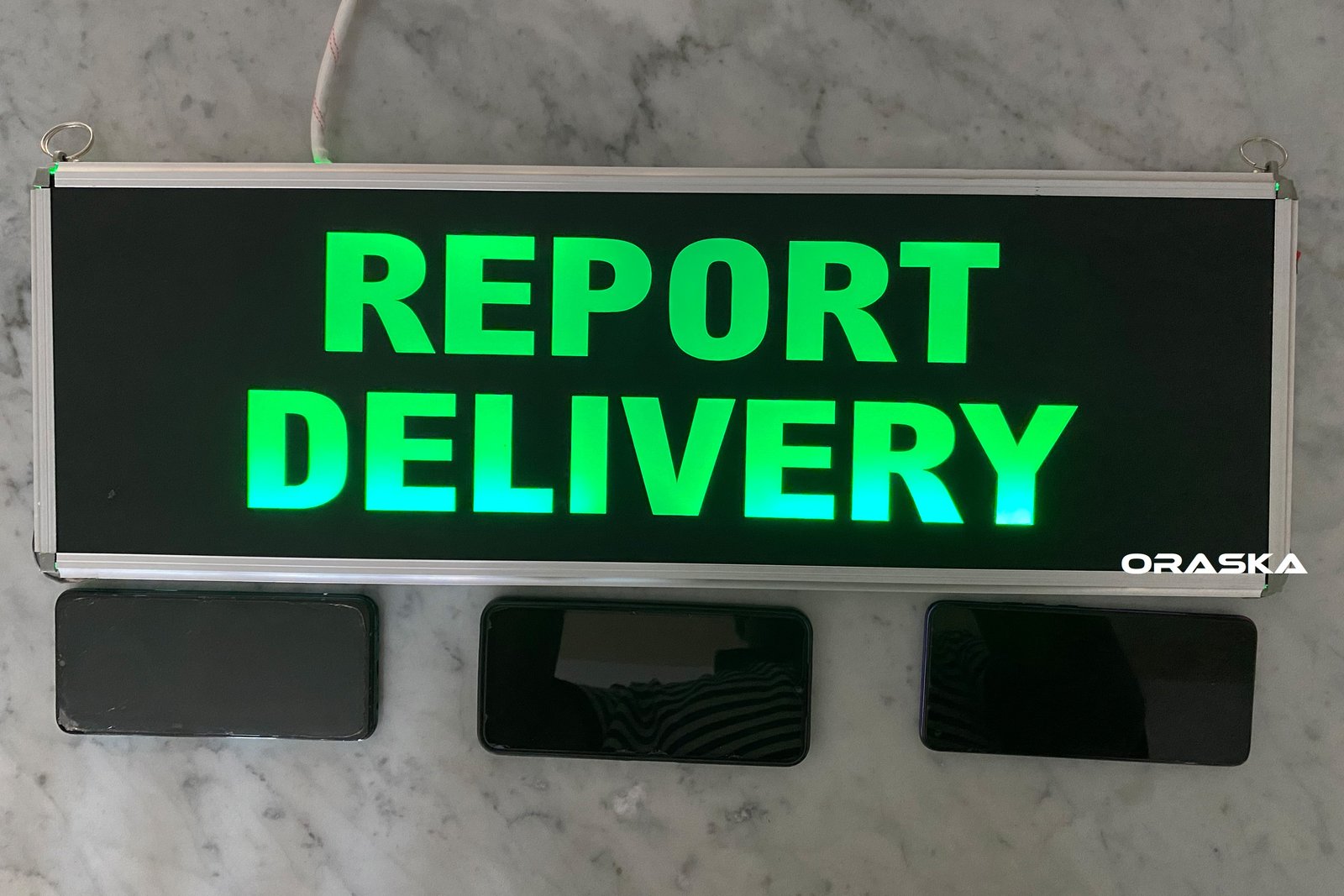 ORASKA SparkPro G-2616 TERA–24×8 Emergency Hospital Report Sign Light, 7W Green LED, Li-Ion 3-4hr Backup World's Best Quality Made in Bangladesh