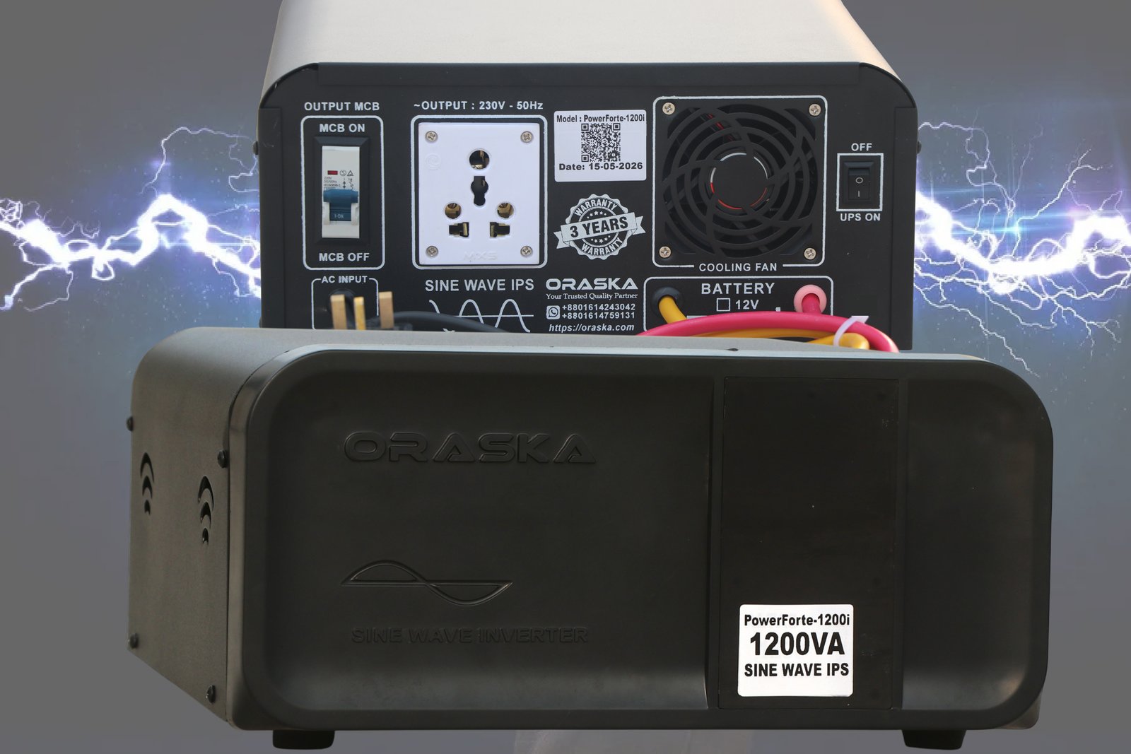 ORASKA 1200VA-1000Watt Pure Sine Wave IPS CUM UPS - 3 Years Warranty