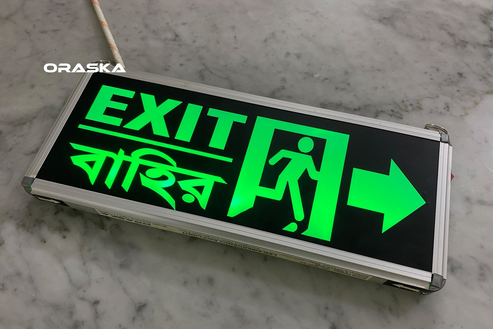 ORASKA 2Watt SparkPro1467 Exit Arrow Sign Light 2Hrs Backup