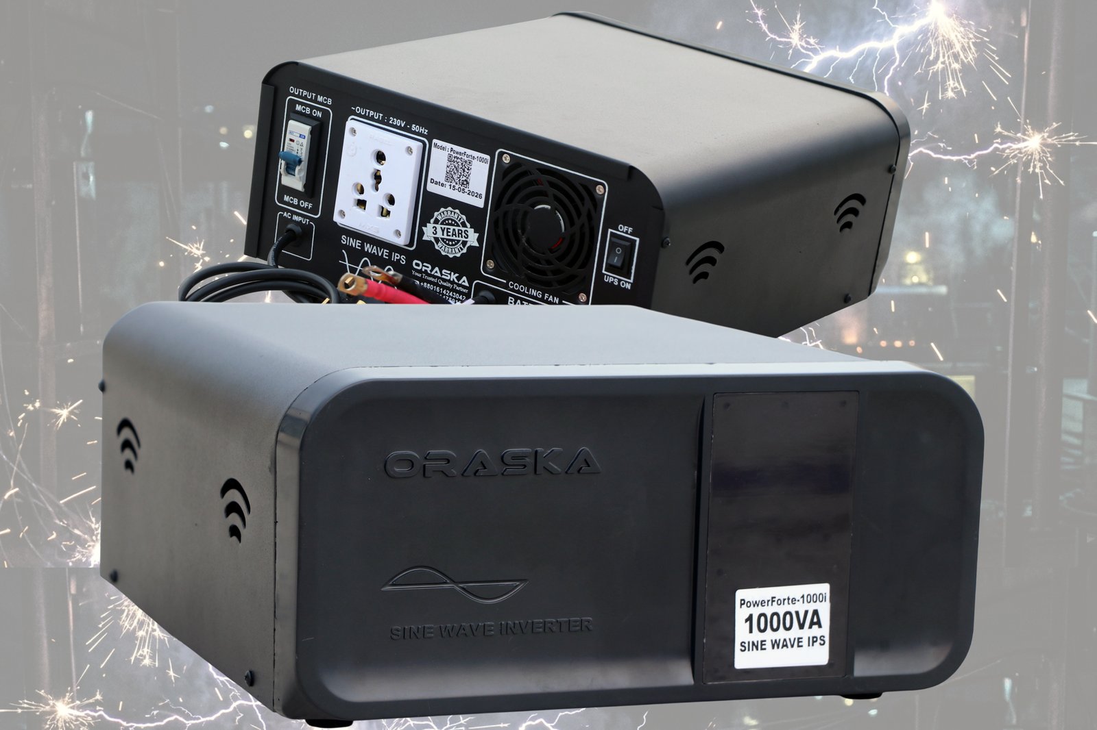 ORASKA 1000VA-800Watt Pure Sine Wave IPS CUM UPS - 3 Years Warranty