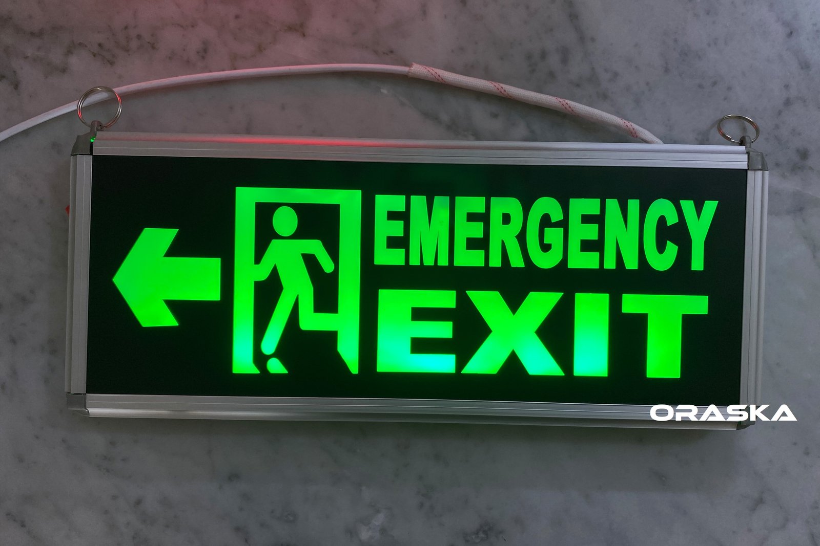 ORASKA Emergency Exit Sign Light SparkPro G-2616 – 14×6×1 inch, 7W LED Super Bright, 8.2V  Li-Ion Battery, 3–4 Hr Backup, 500+ LUX, UL NFPA Standard, World’s Best Quality, Bangladesh