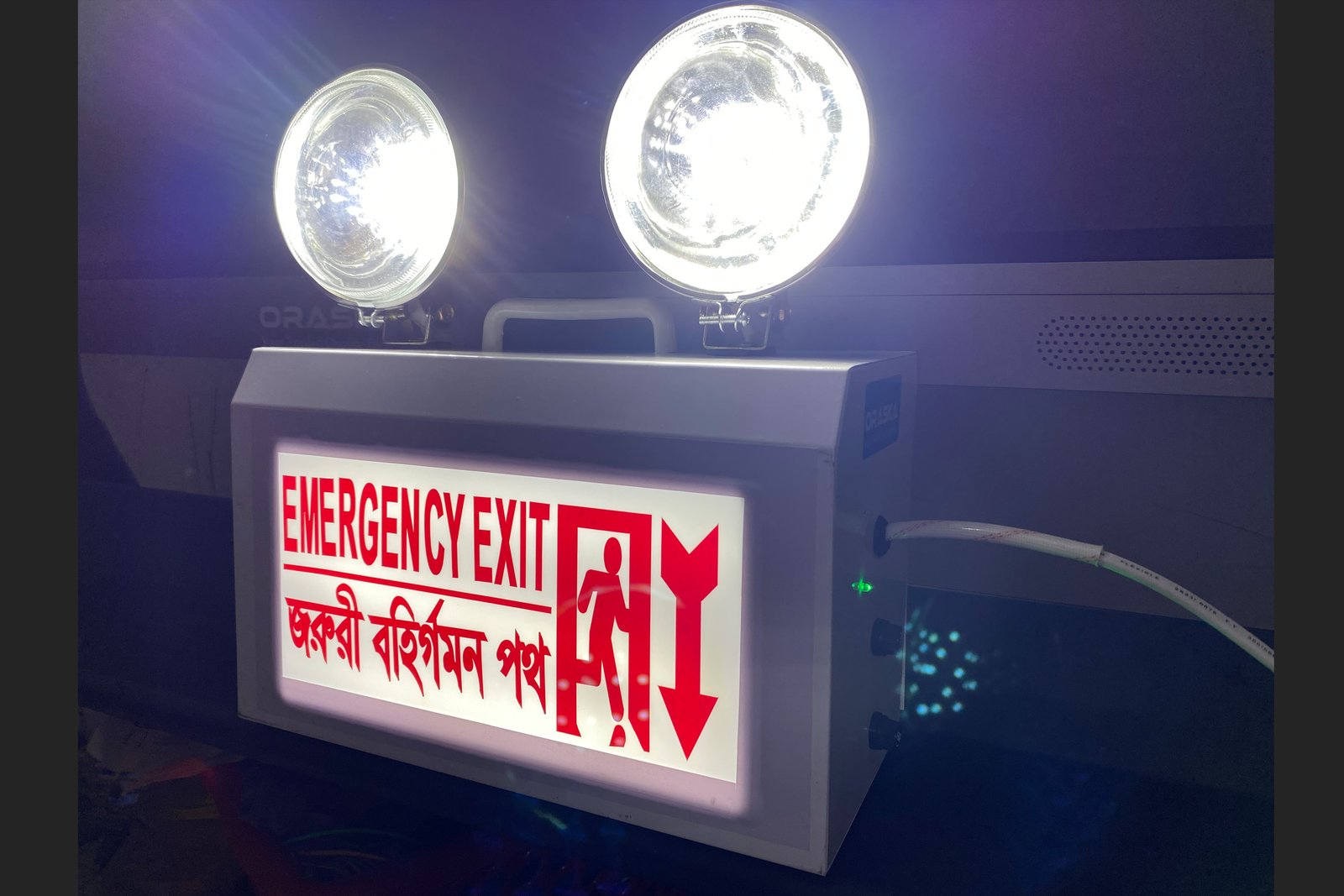 ORASKA EXF3297–Full Frame 24W Emergency Fog Light + 6W EXIT Light COMBO 3-4 Hrs Backup UL Standard Bangladesh