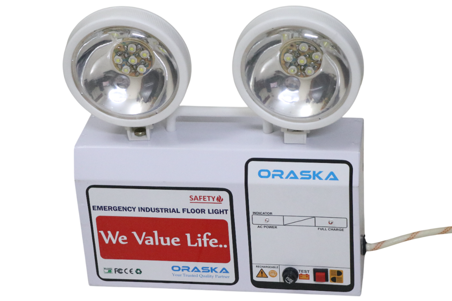 ORASKA Lycan459 Fog Light 24W Emergency Twin Head Light – White LED, 6V Battery Atuo Shutdown World's Best Quality Made in Bangladesh