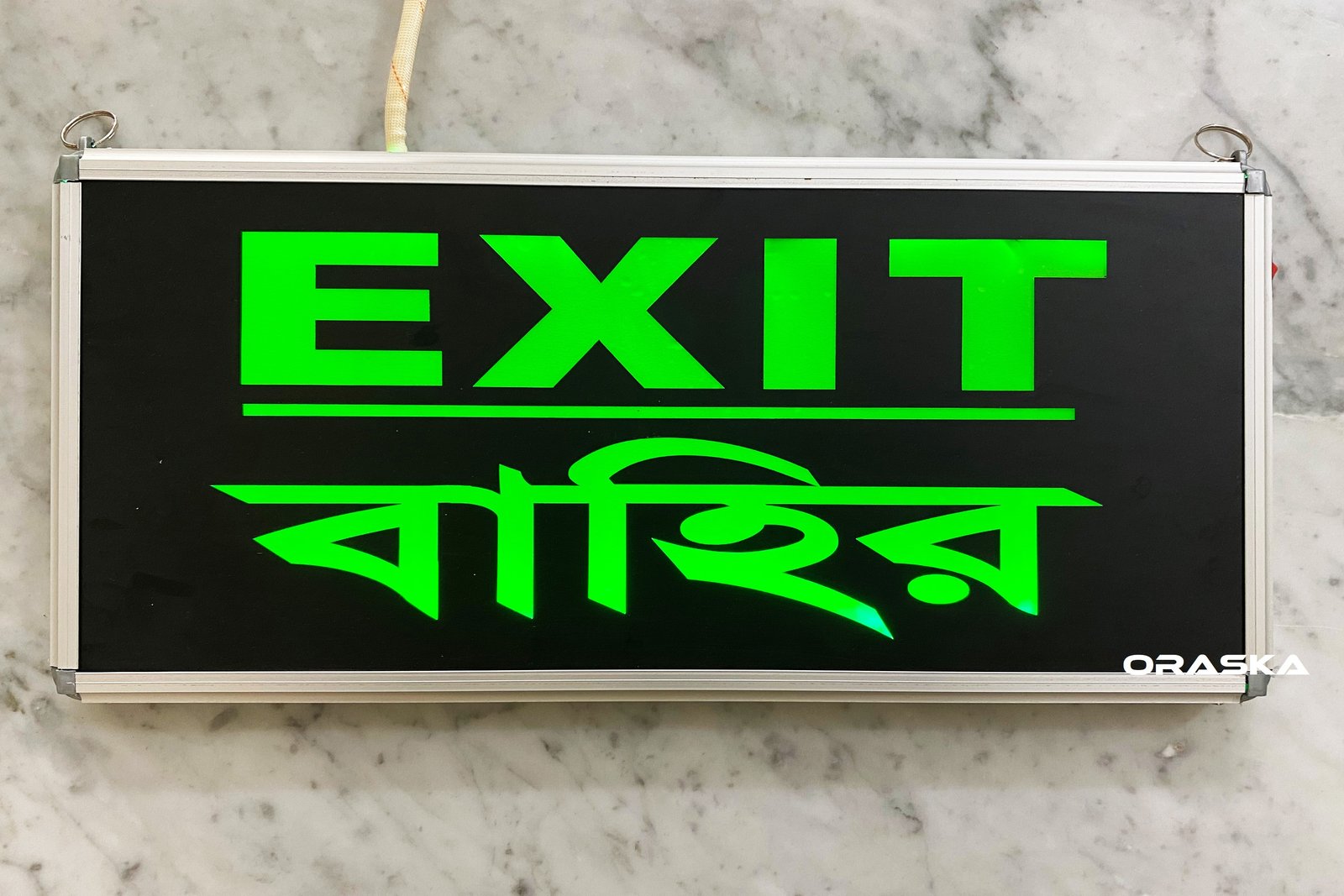 ORASKA SparkPro G-2616 MEGA 18x8x1 inch 7W Dual-Side Exit–Bahir Sign Light World's Best Quality Exit Sign Light in Bangladesh