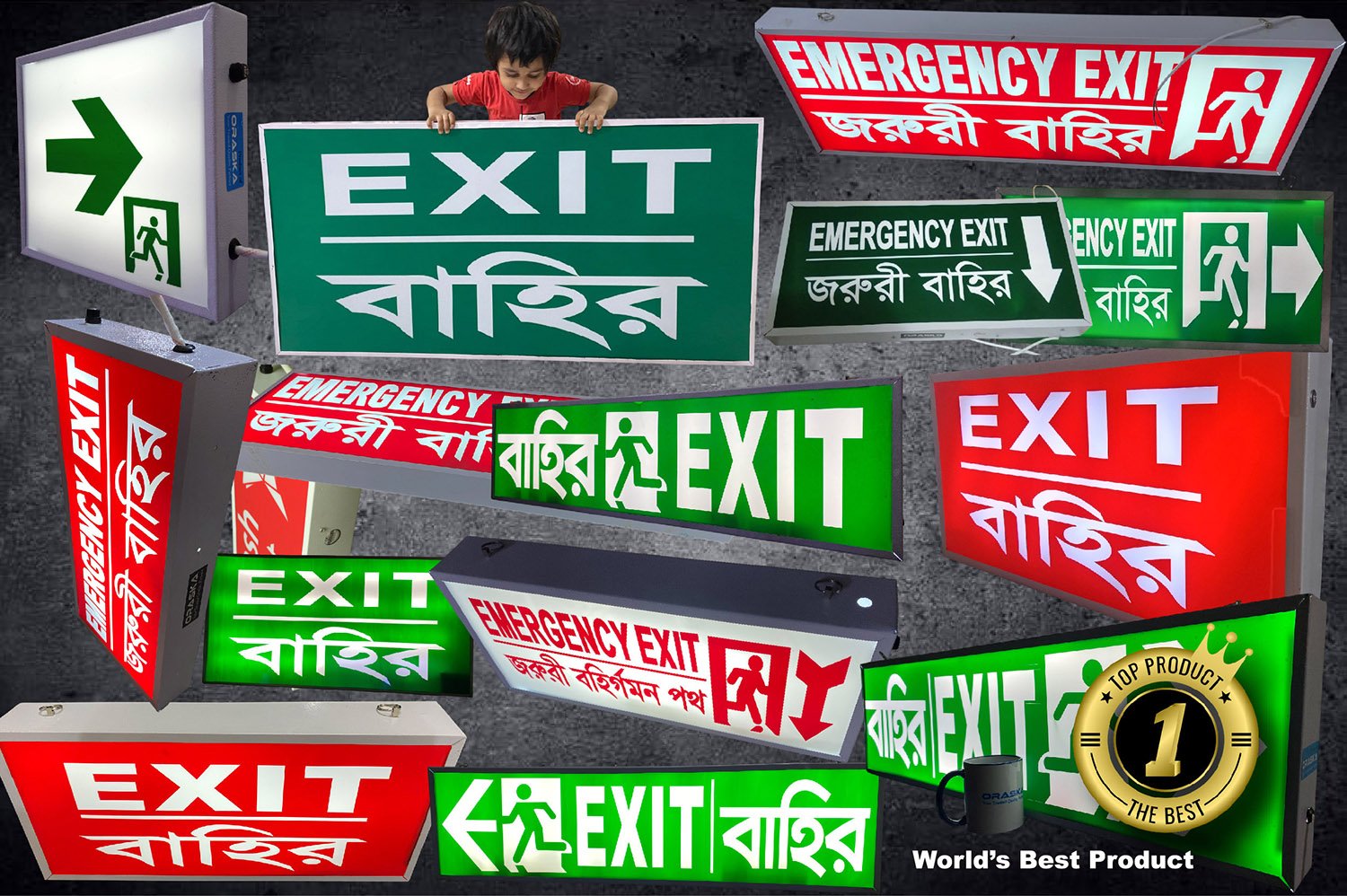 Box Type Exit Sign Light