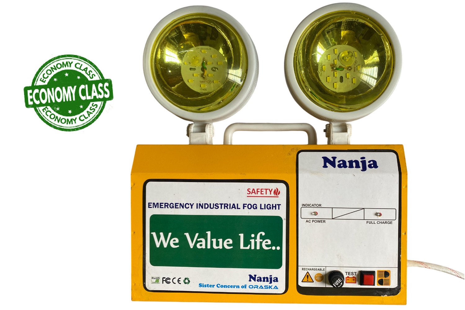 ORASKA NR4V10W – 10W Yellow Emergency Fog Light with 4V-4500mAH Battery, Reliable Backup, Affordable Price – Bangladesh