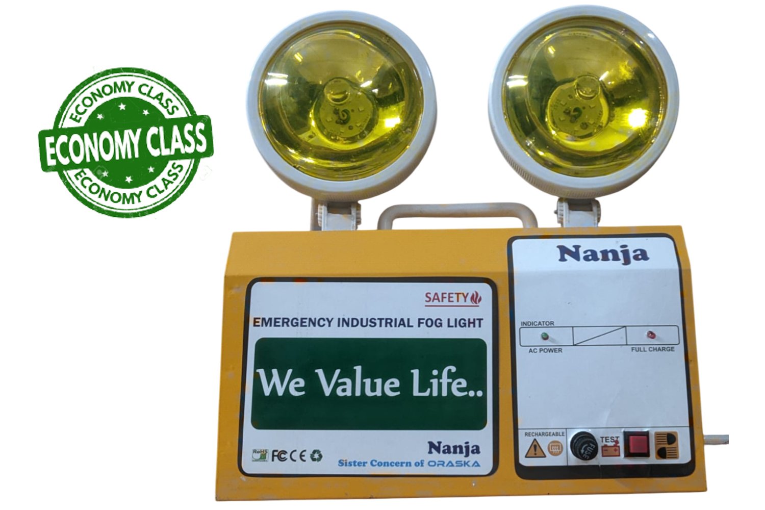 Emergency Fog Light 4Watt Yellow Color Model: Nanja193 lower price version 4V-2500mAH Battery 6Watt LED Light Bangladesh