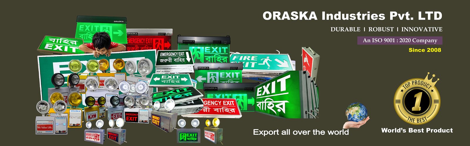 Oraska Emergency Fog Light Exit Sign Light Combo Evacuation LED Sign Bangladesh Fog Light Exit Light Best Product UL NFPA FM Listed 68716ebc4eeda